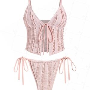 Pink Tankini Swim Set